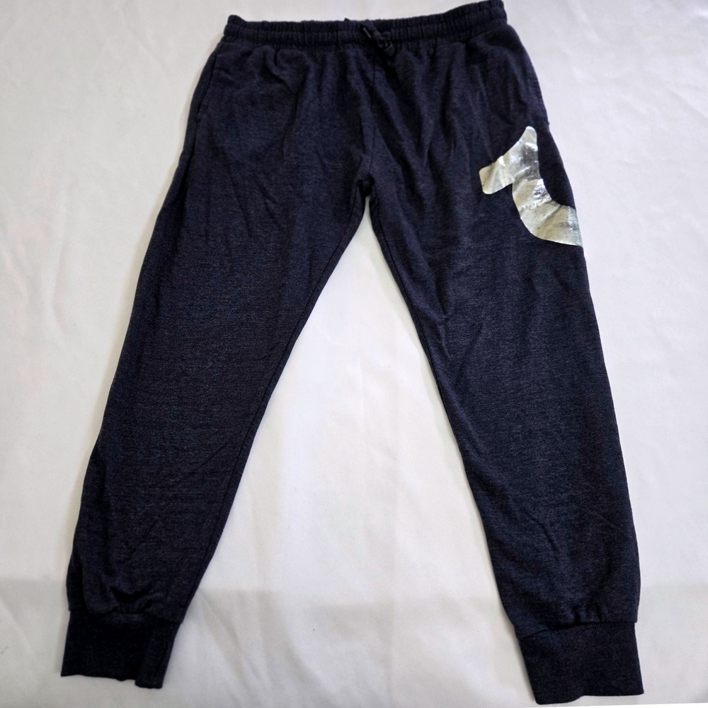 True Religion Loungewear Pants Mens Size Large Blue Joggers Silver Logo 34x37